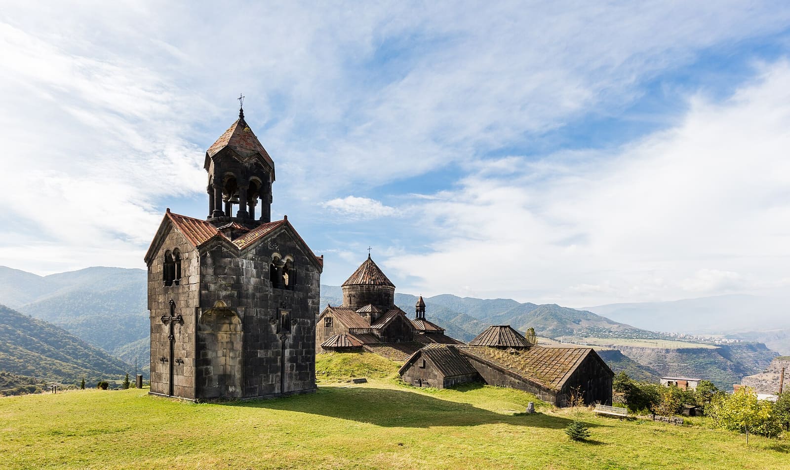 Bell tower and churches of Haghpat Monastery in Lori