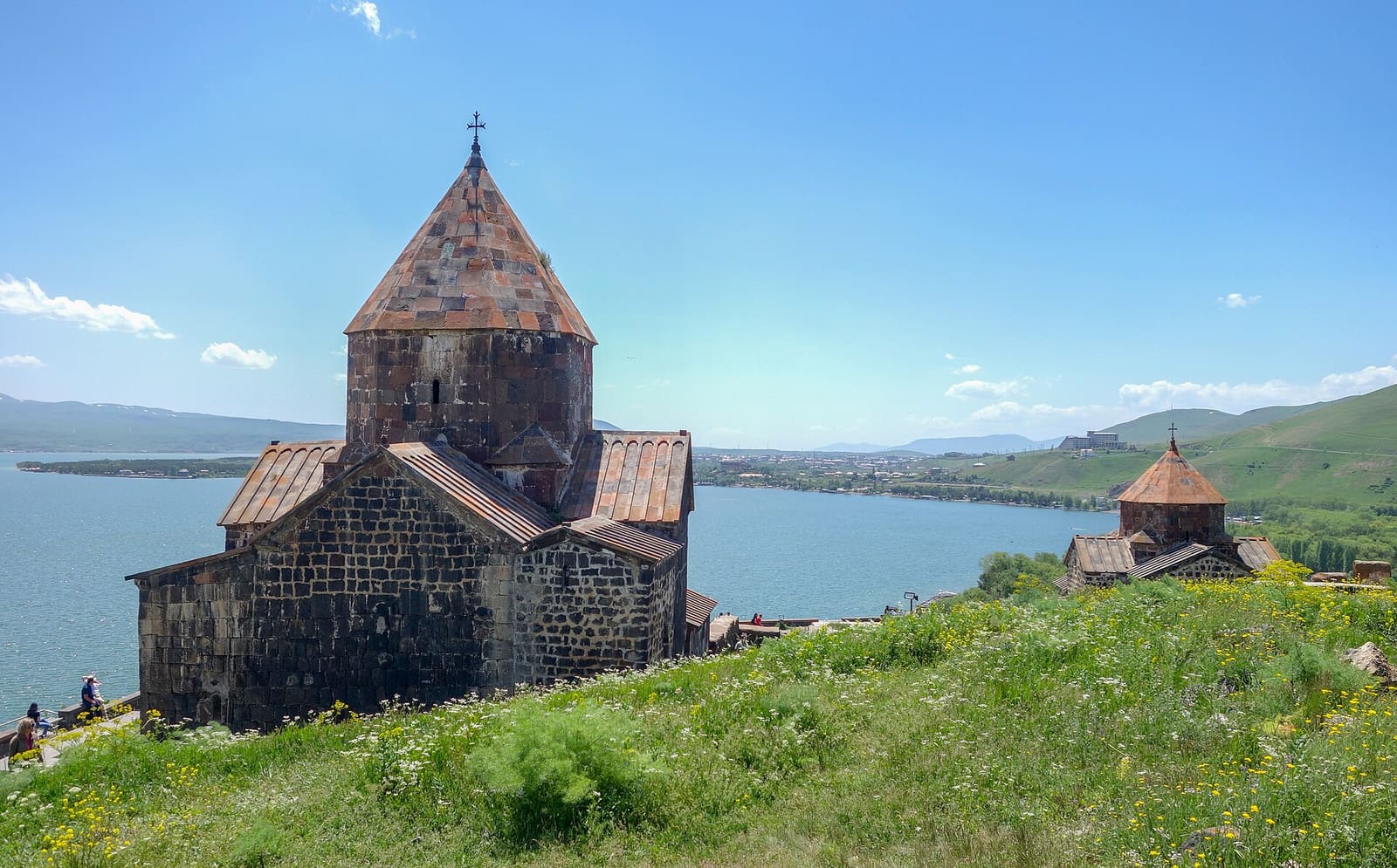 Churches of Sevanavank on the Sevan Peninsula above the lake